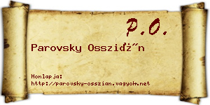 Parovsky Osszián névjegykártya